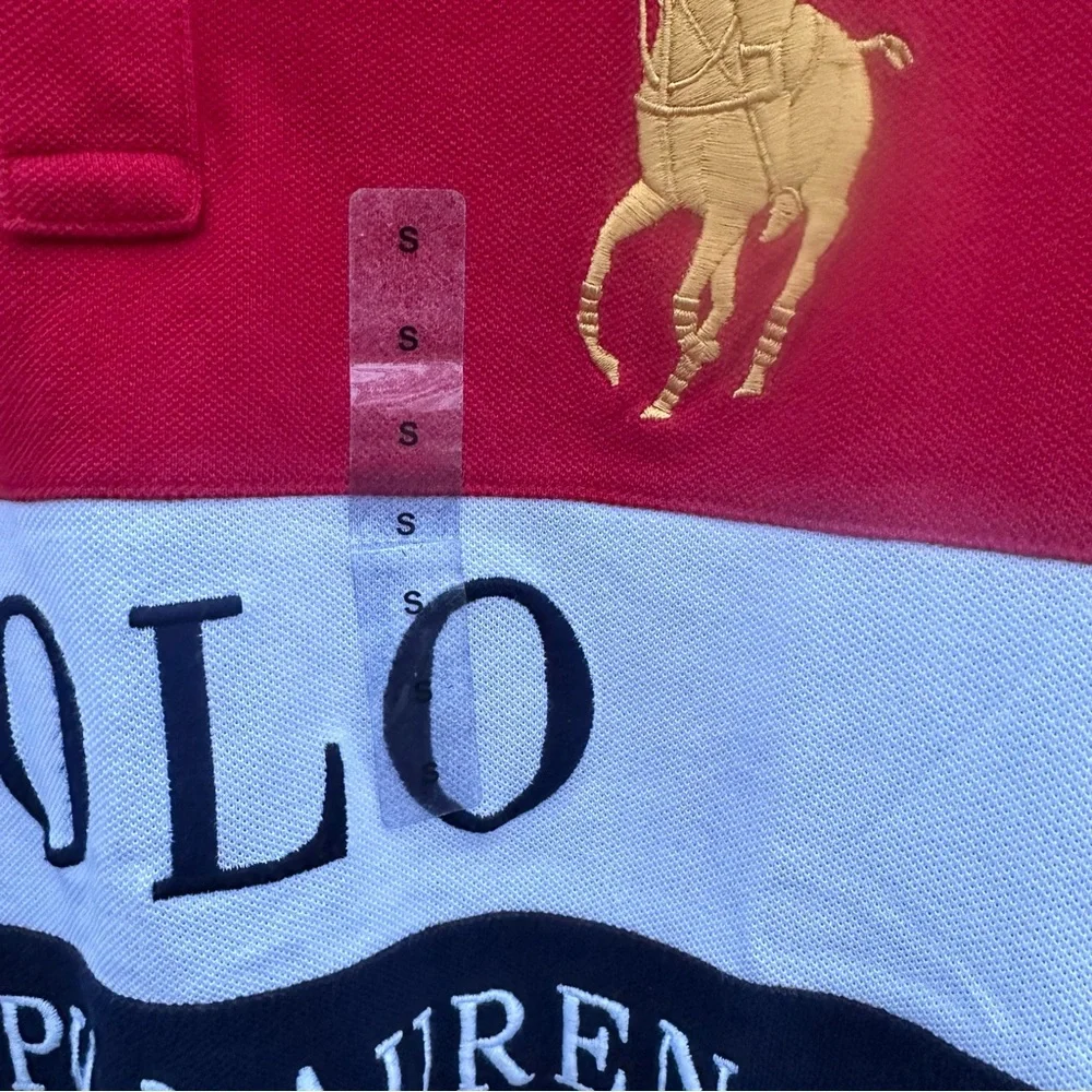 Polo Ralph Lauren Polo Shirt Mens Big Pony Crest 3 Colorblock Slim Fit Small